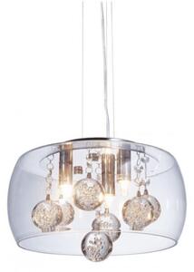 Lampada moderna a sospensione con vetro e cristalli FABINA D30