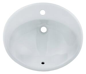 Lavabo a incasso ovale Bjoux in ceramica L 56 x P 47 x H 19.5 cm bianco