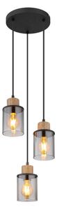 Globo 15707-3HR - Lampadario a sospensione con filo REID 3xE27/15W/230V diametro 27 cm quercia