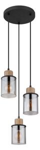 Globo 15707-3HR - Lampadario a sospensione con filo REID 3xE27/15W/230V diametro 27 cm quercia