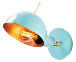 Lampada da parete in azzurro e bronzo ø 15 cm Sivani - Opviq lights