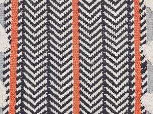 Cuscino in cotone grigio nero bianco arancione 45 x 45 cm motivo chevron nappe boho Beliani