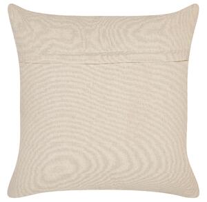 Cuscino decorativo in cotone beige 45 x 45 cm Motivo geometrico Boho Design Cuscino da lancio Beliani