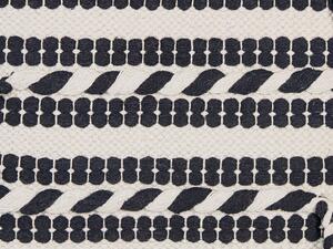 Cuscino decorativo in cotone bianco e nero 45 x 45 cm motivo a righe con nappe Cuscini da lancio dal design boho Beliani