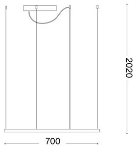 Ideal Lux - Lampadario LED sospeso su cavo ORACLE SLIM LED/44W/230V 3000K 70x70 cm bianco