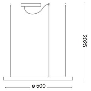 Ideal Lux - Lampada a sospensione LED su cavo ORACLE SLIM LED/29W/230V 4000K diam. 50 cm bianco