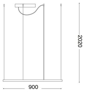 Ideal Lux - Lampadario LED sospeso con cavo ORACLE SLIM LED/53W/230V 3000K 90x90 cm nero