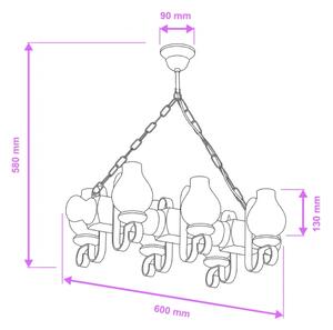 Brilagi - Lampadario a sospensione con catena RUSTIC 6xE14/40W/230V faggio