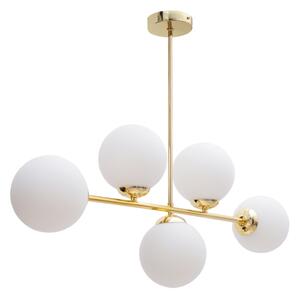 Lampadario a sospensione con supporto rigido FIRA 5xE27/60W/230V oro