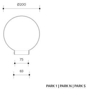 Paralume di ricambio per applique PARK E27 diametro 20 cm grigio