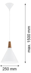 Argon 8630 - Lampadario a sospensione con filo KEGEL 1xE27/15W/230V bianco