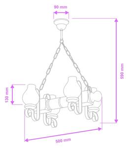 Brilagi - Lampadario a sospensione con catena RUSTIC 4xE14/40W/230V faggio/noce