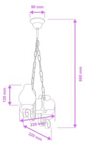 Brilagi - Lampadario a sospensione con catena RUSTIC 2xE14/40W/230V faggio