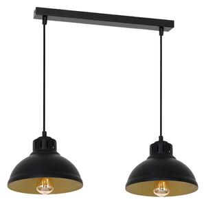 Lampadario a sospensione con filo SVEN 2xE27/15W/230V nero/oro