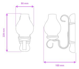 Brilagi - Applique RUSTIC 1xE14/40W/230V faggio/noce