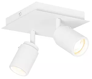 Faretto da bagno moderno bianco quadrato 2 luci IP44 - Ducha