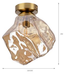 Plafoniera CRISTAL 1xE14/15W/230V ottone/beige fumé