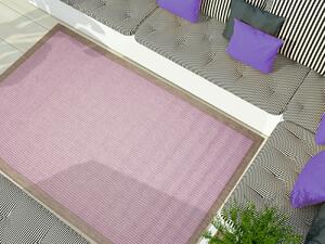 Tappeto da esterno per balcone giardino terrazzo salotto resistente a pioggia sole raggi UV antimacchia antimuffa retro antiscivolo LILLA - 135 X 190