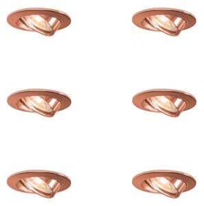 Set di 6 faretti da incasso rotondi rame orientabili - Edu