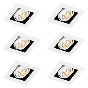 Set di 6 Faretto da incasso moderno bianco orientabile - ONEON 70