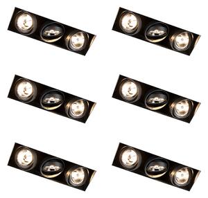 Set di 6 faretti da incasso neri GU10 AR70 Trimless 3 luci - Oneon