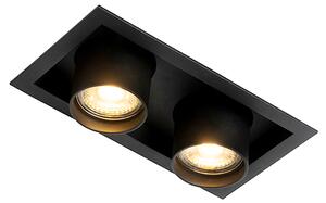 Faretto da incasso moderno nero orientabile 2 luci - Roof