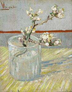 Riproduzione Sprig of flowering almond in a glass 1888, Vincent van Gogh