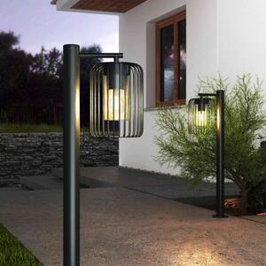 Paletto da Giardino Nero a Lanterna 80cm Base E27 IP54 - Serie NEXUS Colore Nero