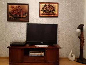 MOBILI 2G - Porta tv arte povera in legno tinta noce 160x45H56