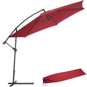 Tectake 400625 ombrellone 350 cm - rosso