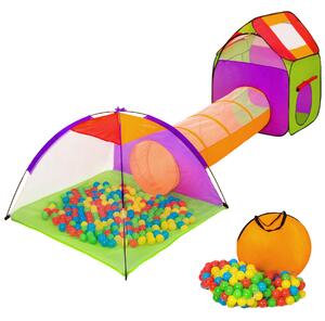 Tectake 401027 tenda gioco per bambini con tunnel, 200 sfere e borsa - colorato
