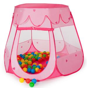 Tectake 400950 tenda gioco per bambini con 100 palline - rosa fucsia
