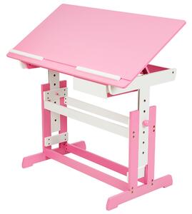 Tectake 400926 scrivania per bambini regolabile in altezza 109 x 55 x 63- 94 cm - rosa fucsia