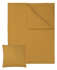 Tectake 401309 set di biancheria da letto 200x135 cm in cotone, 2 pezzi - marrone