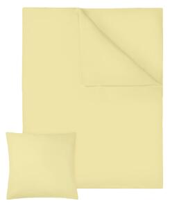 Tectake 401312 set di biancheria da letto 200x135 cm in cotone, 2 pezzi - giallo