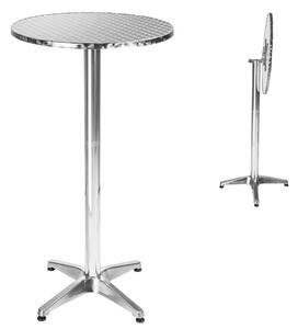 Tectake 401489 tavolo da bistrot in alluminio ø60cm - 5,8 cm, pieghevole