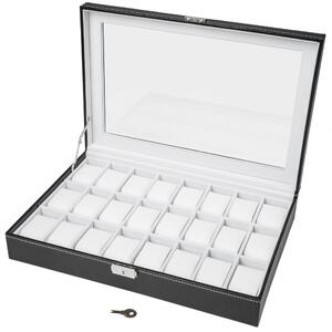 Tectake 401538 scatola portaorologi con chiave - bianco