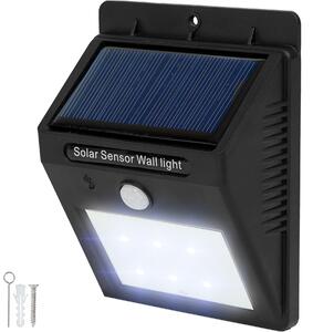 Tectake 401513 lampada led a muro, a energia solare con sensore di movimento - nero