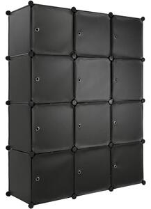 Tectake 401578 armadio modulare katja 112 x 37 x 148 cm - nero