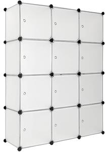 Tectake 401577 armadio modulare katja 112 x 37 x 148 cm - bianco