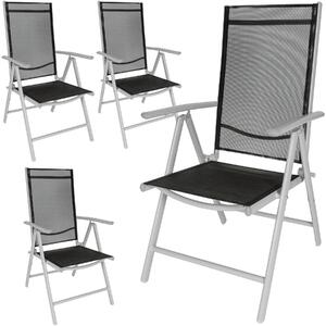Tectake 401632 4 sedie da giardino in alluminio pieghevoli - nero/argento