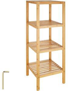 Tectake 401647 scaffale verticale in bambù 4 piani 33 x 33 x 97 cm - marrone