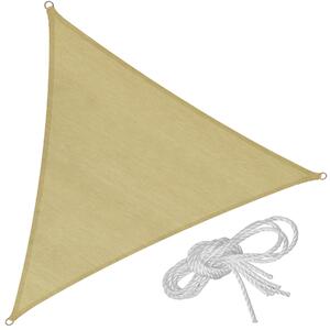 Tectake 401808 vela ombreggiante triangolare in polietilene, beige - 360 x 360 x 360 cm