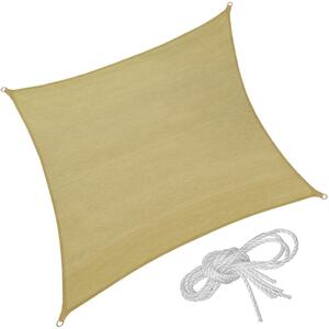 Tectake 402605 vela ombreggiante quadrata in polietilene, beige - 300 x 300 cm