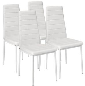 Tectake 401845 4 sedie da sala da pranzo in pelle sintetica - bianco