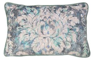 Cuscino decorativo rettangolare blu scuro floreale