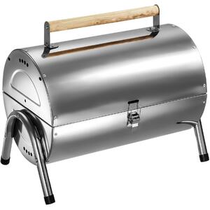 Tectake 402328 grill bbq in acciaio inox - argento