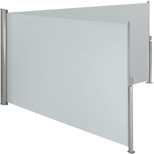 Tectake 402331 doppia tenda laterale con cassonetto in alluminio - 160 x 600 cm, grigio
