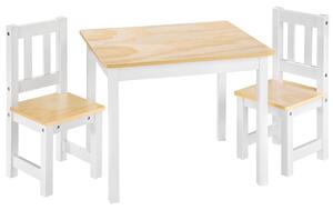 Tectake 402376 set tavolo e sedie per bambini alice - bianco