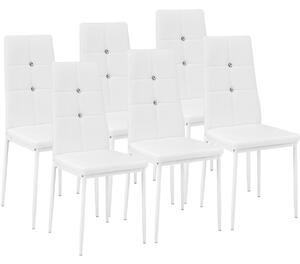 Tectake 402543 set di 6 sedie per sala da pranzo julien - bianco